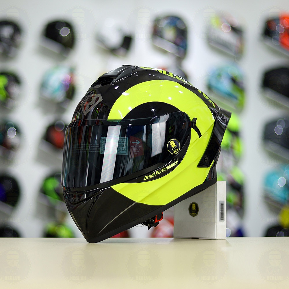 Combo Nón Fullface 2 Kính Yohe 981 Tem Decal Soleluna 2018 Kèm Kính Đen Và Đuôi Gió Pista