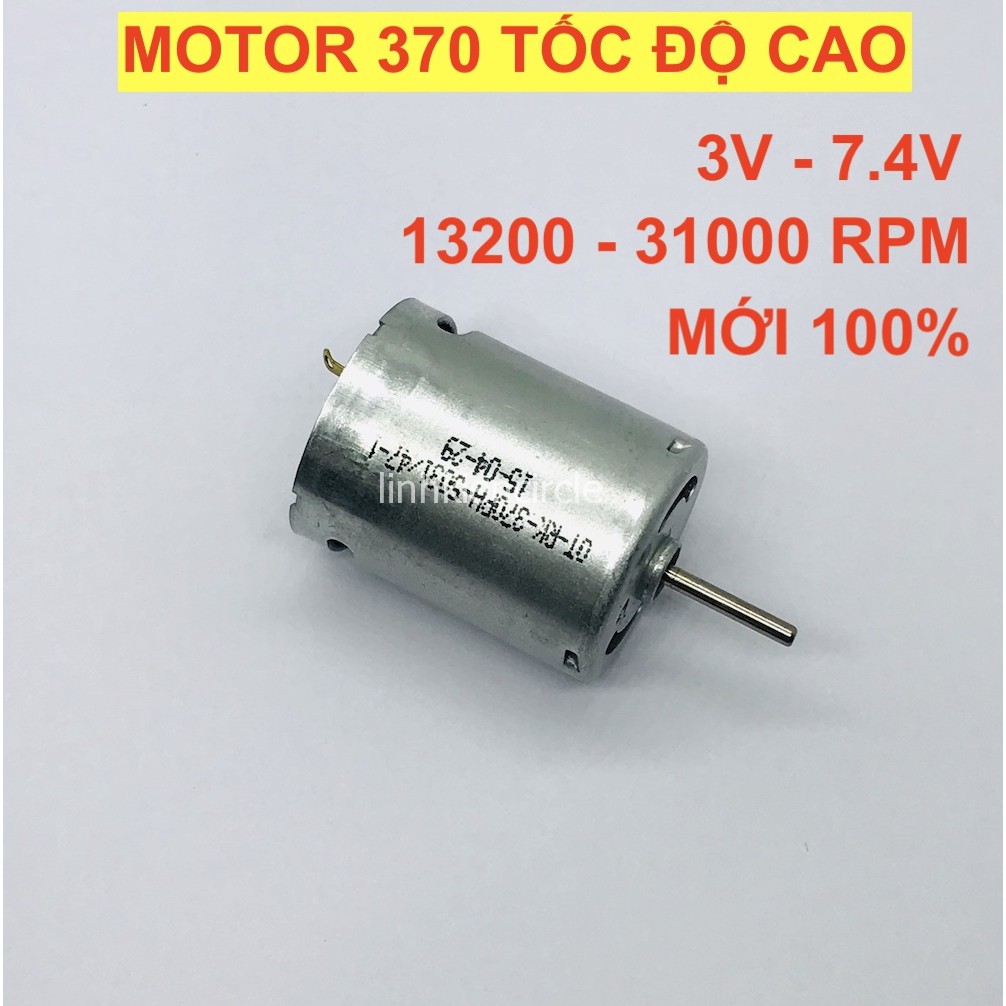 Motor 370 mã RK-370PH tốc độ cao 13200 - 31000 RPM điện áp 3V - 7.4V dùng cho xe RC - LK0223