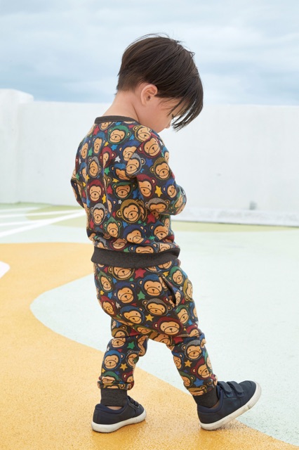 Bộ nỉ bé trai mẫu khỉ 2-7Y