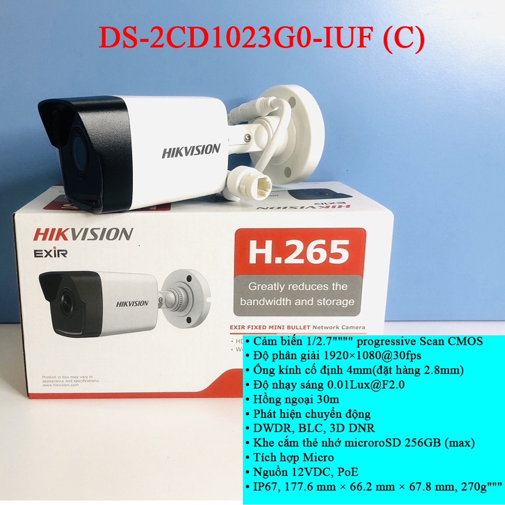 Bộ Camera 1/2/3/4 Mắt IP POE HIKVISION 2.0MP [ TÍC HỢP MIC ] - Hàng Chính Hãng, Bảo Hành 24 Tháng