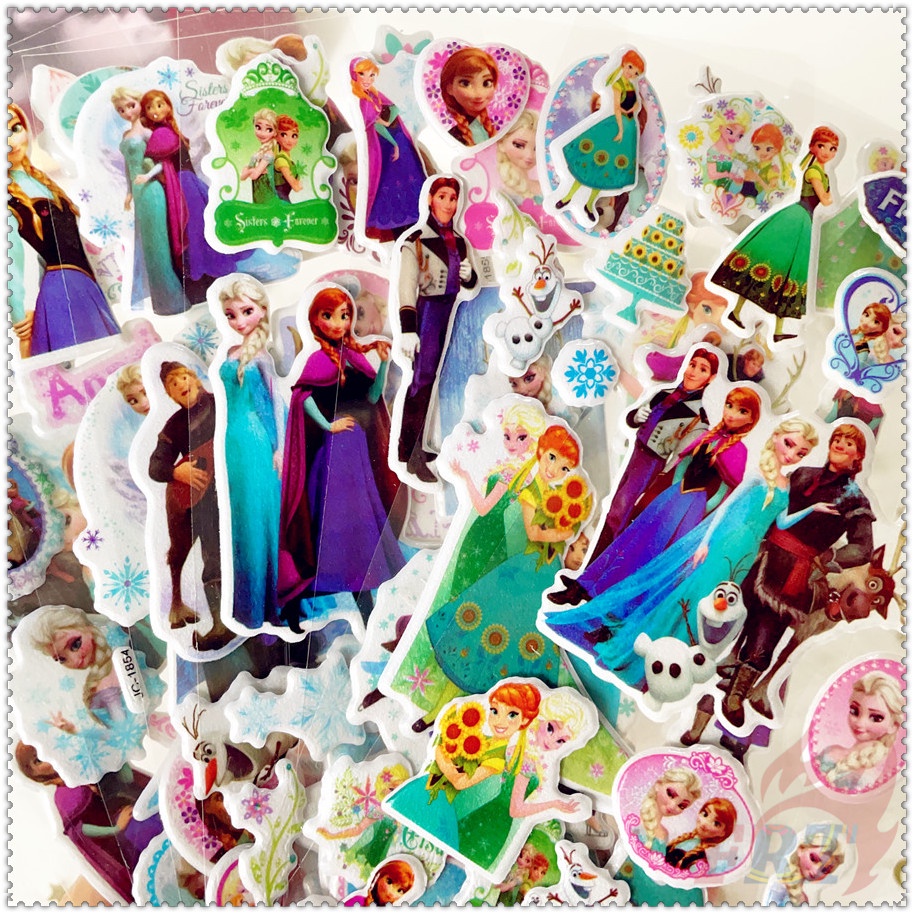 ❀ Hình Dán Khen Thưởng Tự Làm Frozen Q-1 ❀ 1 Miếng Dán Bong Bóng 3D Bằng PVC Chống Nước