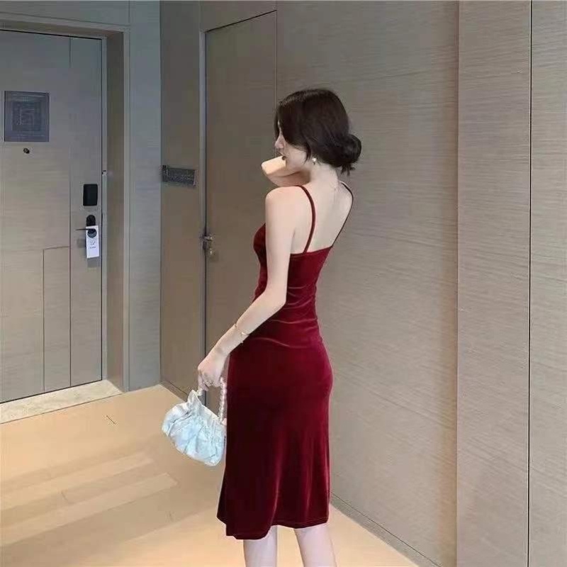 Đầm hai dây PERTY dáng ôm phong cách Hàn Quốc thời trang mùa hè cho nữ