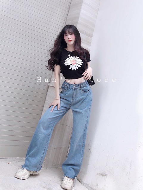 Áo Croptop In Hoa Ảnh Thật