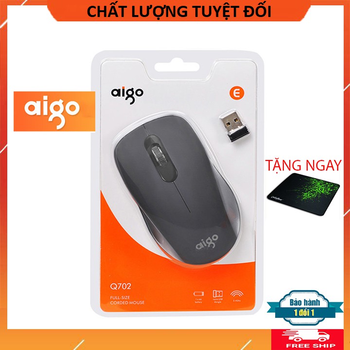 Chuột không dây aigo - Tặng lót chuột