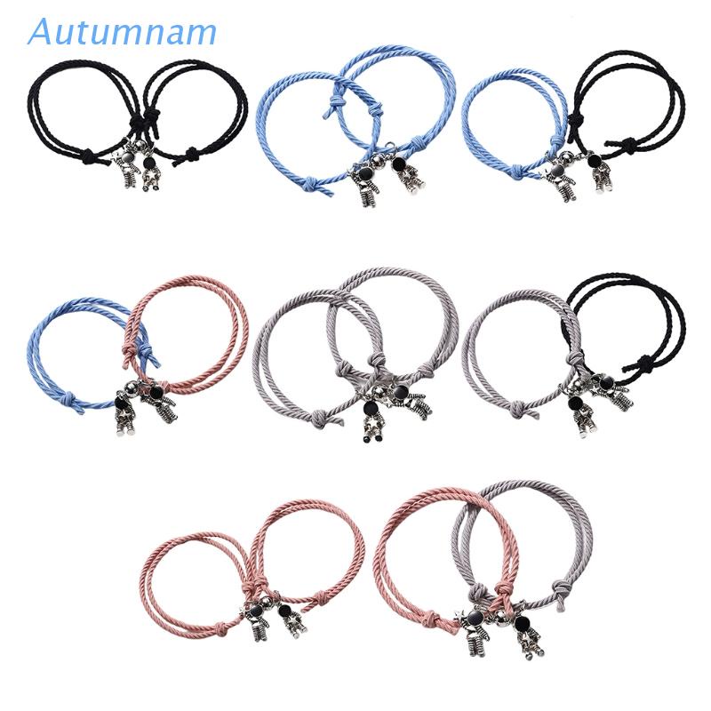 Bộ 2 vòng tay dây thừng từ tính hình phi hành gia dễ thương sáng tạo có thể điều chỉnh kích cỡ