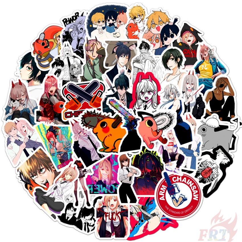 50Pcs/Set ❉ Chainsaw Man - Series 01 Anime Cartoon Stickers ❉ Pochita DIY Fashion Mixed Waterproof Doodle Decals Stickers