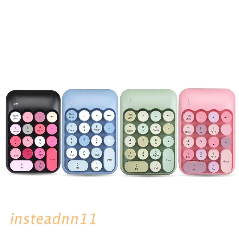 Bàn phím số không dây 18 phím mini phong cách retro dành cho laptop
