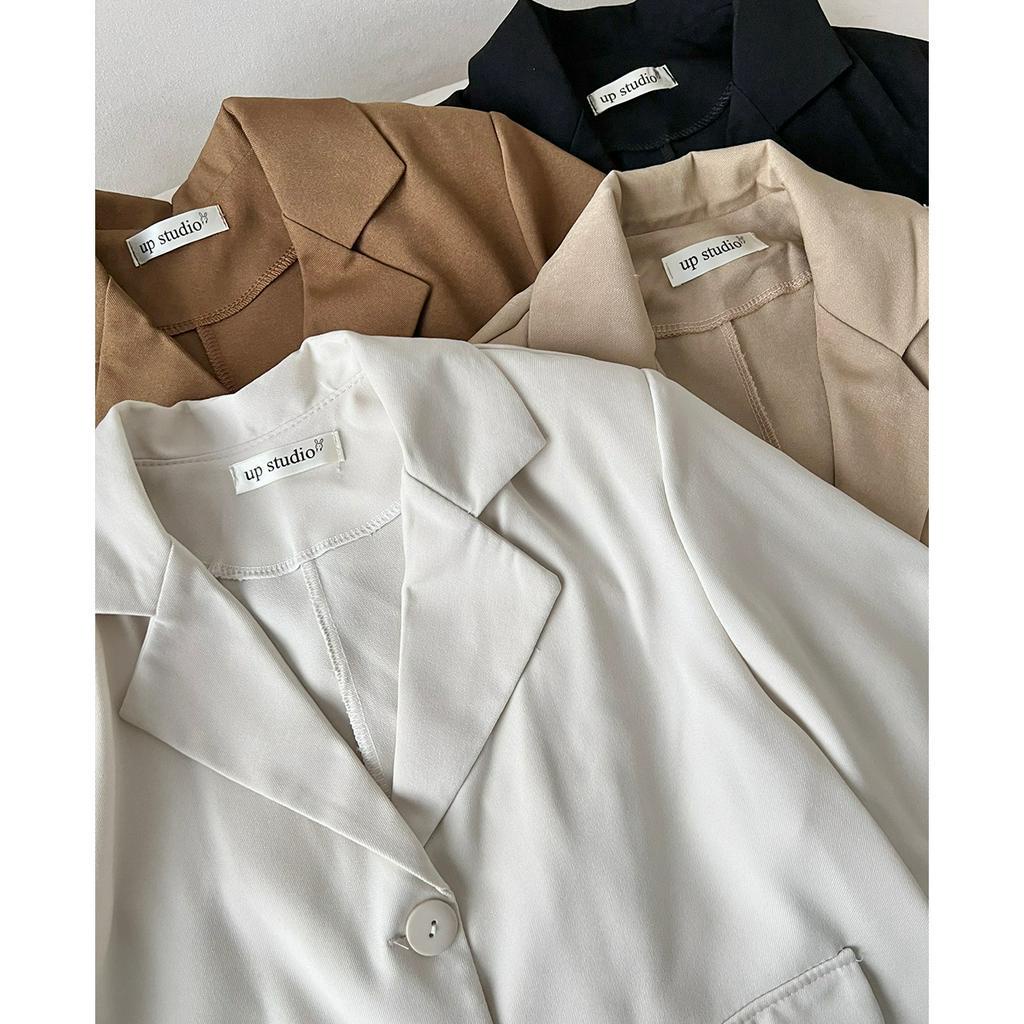 Áo blazer ngắn tay 2 khuy dáng rộng thanh lịch he186