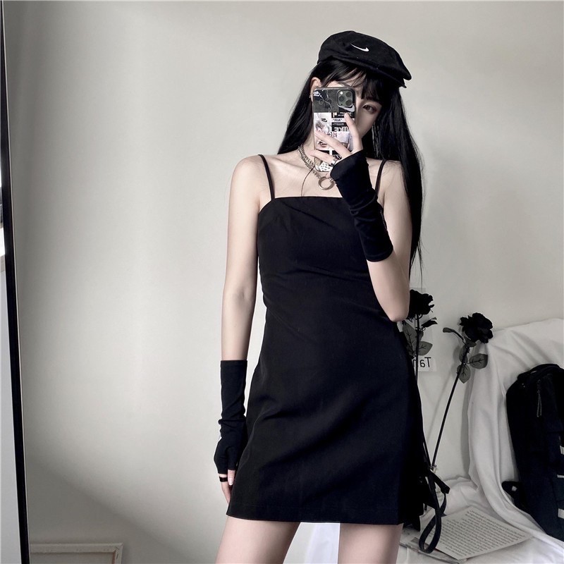 [Rẻ Vô Địch] Đầm Hai Dây Xiaozhainv Xẻ Tà Phong Cổ Điển Cho Nữ
