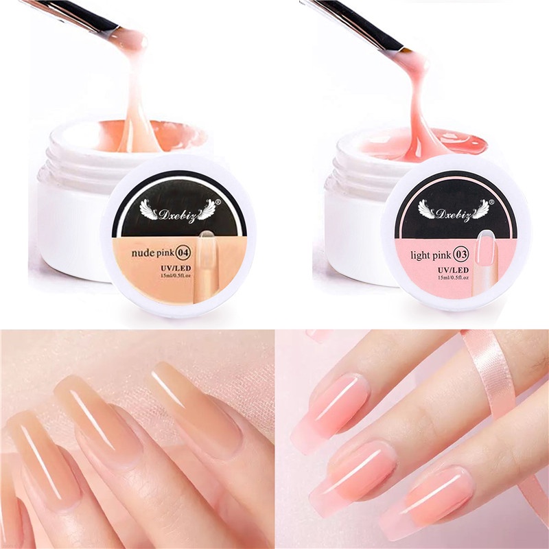 Sơn Móng Tay Gel Màu Trắng Hồng nude Trong Suốt Nhanh Khô