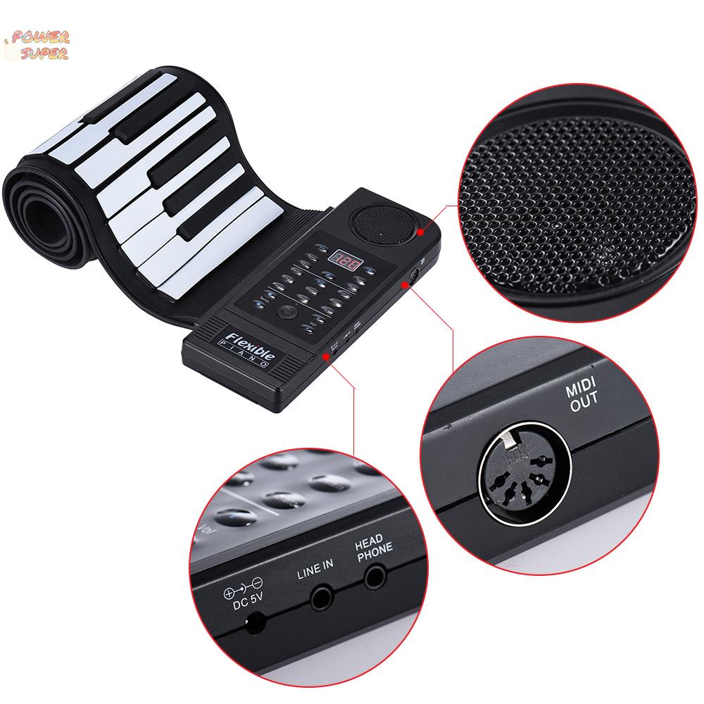 Portable Silicon 61 Keys Roll Up Piano Electronic MIDI Keyboard with Built-in Loud Speaker