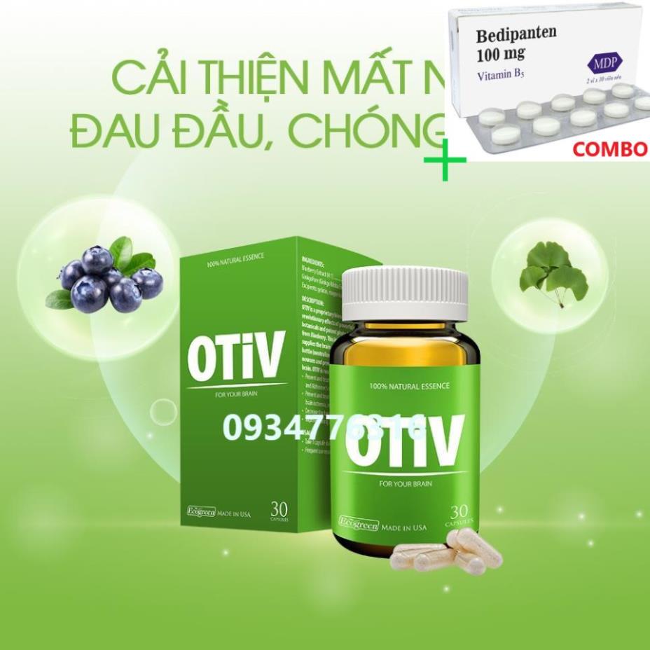 Combo Bedipanten 100mg +  Viên uống OTIV bổ não (15 viên)