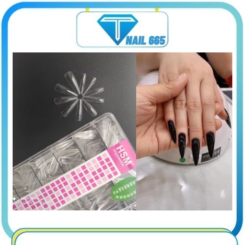 Móng up tay nail fom nhọn , Móng úp HSM nhọn chuẩn loại sịn hôp 500 móng dẻo