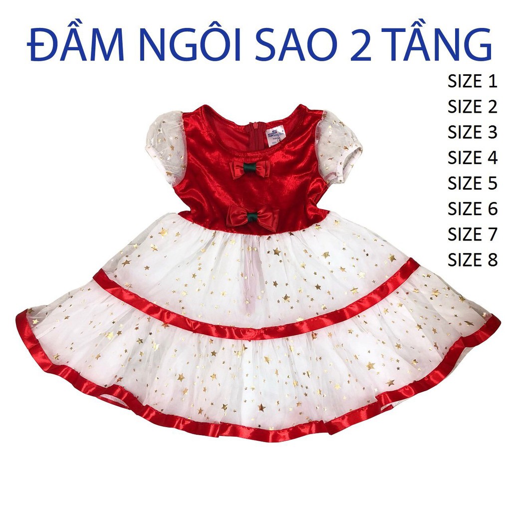 Váy đầm ngôi sao cho bé gái - Đầm giáng sinh hóa trang Noel