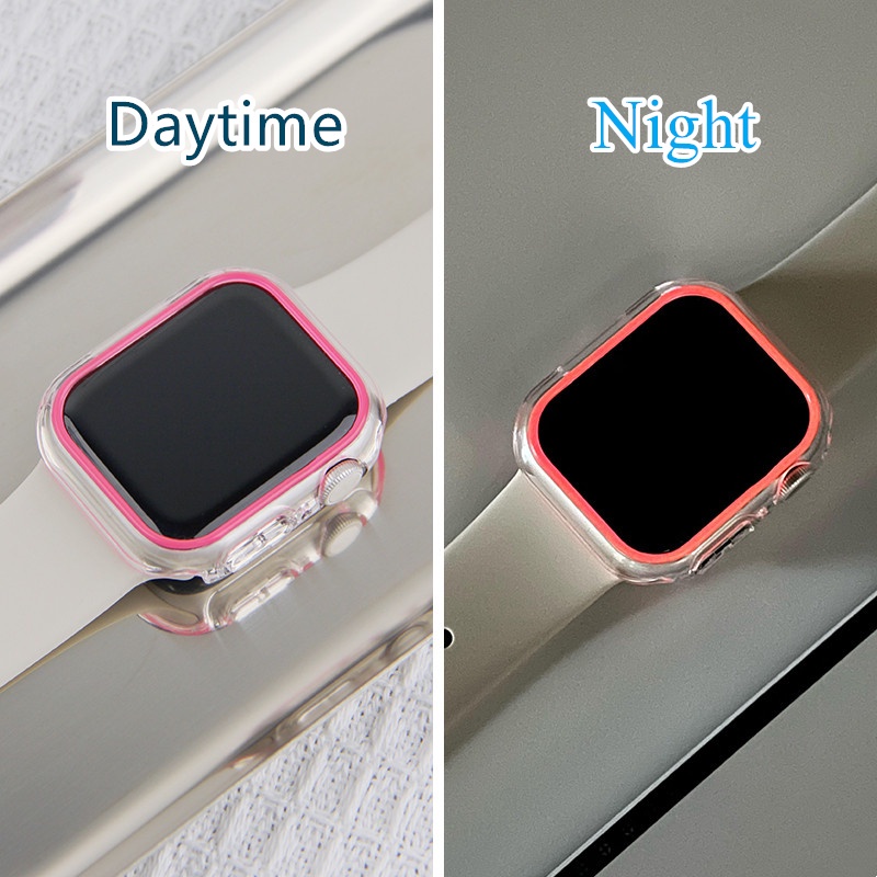 Ốp Cứng Trong Suốt Màu Dạ Quang Cho IWATCH SERIES 8 ULTRA 7 SE 6 5 4 3 2 38MM 42MM 40MM 44MM 41MM 45MM