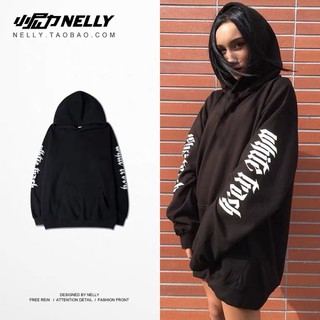 Áo Hoodie nỉ bông Nelly [0321] dáng unisex form rộng white trash