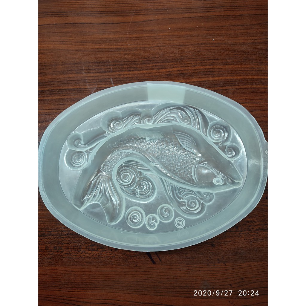 KHUÔN RAU CÂU OVAL NHỰA VĨNH TƯỜNG HÌNH CÁ CHÉP 20 CM x 15.5 CM