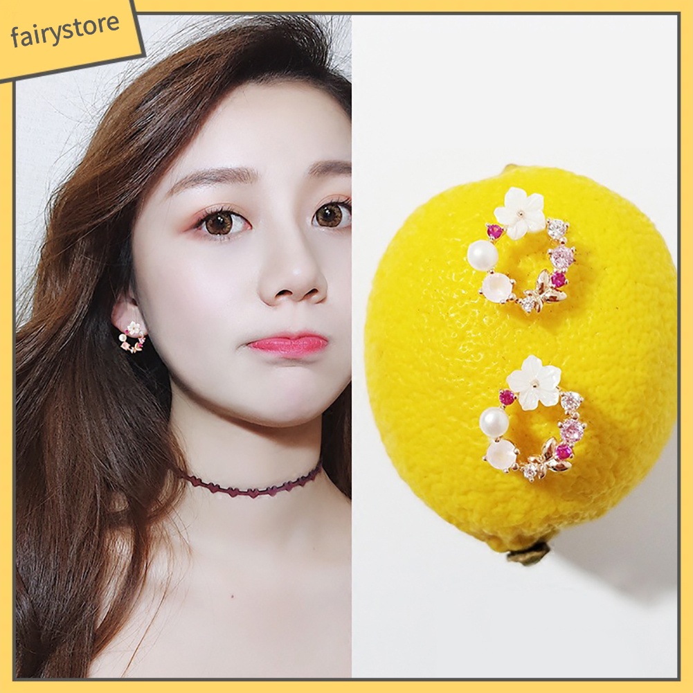 Khuyên Tai Nữ Kiểu Trang Trí Họa Tiết Phong Cách Hàn Quốc