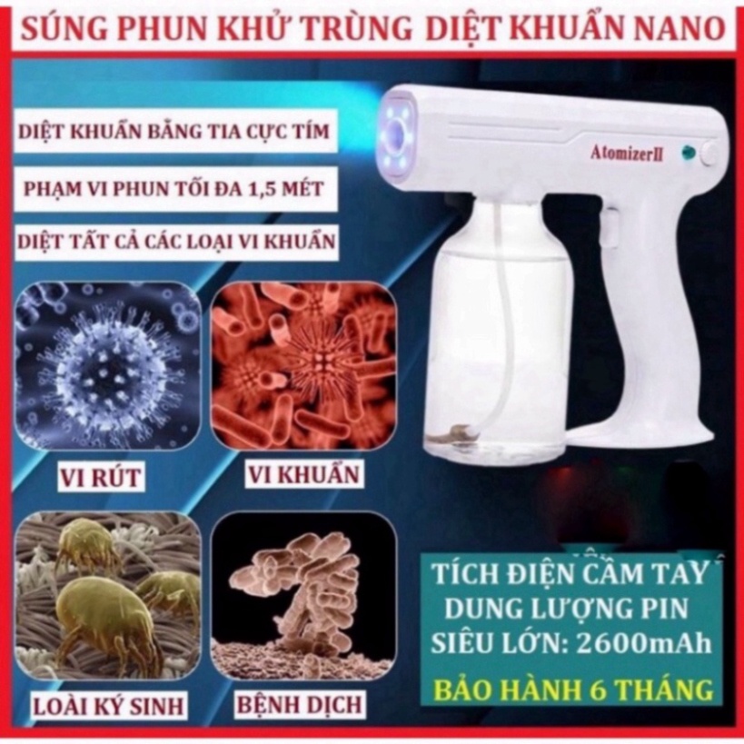 Súng Phun Khử Khuẩn - Súng Diệt Khuẩn Phun Khử Trùng NANO Tia UV Khử Khuẩn