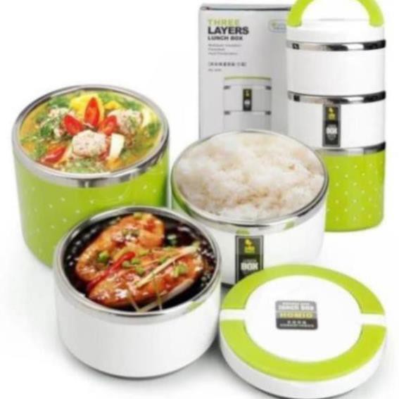 Cặp Lồng Giữ Nhiệt 3 Tầng Ruột Inox