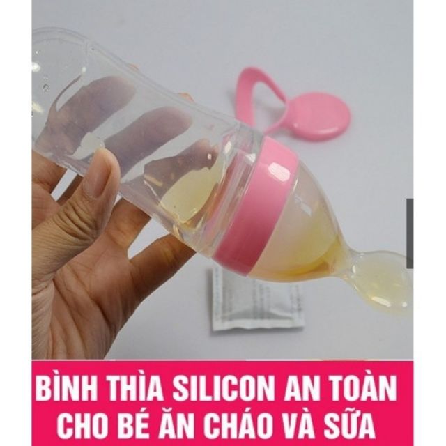 Bình thìa Sữa Silicon hỗ trợ bé ăn dặm 90ml