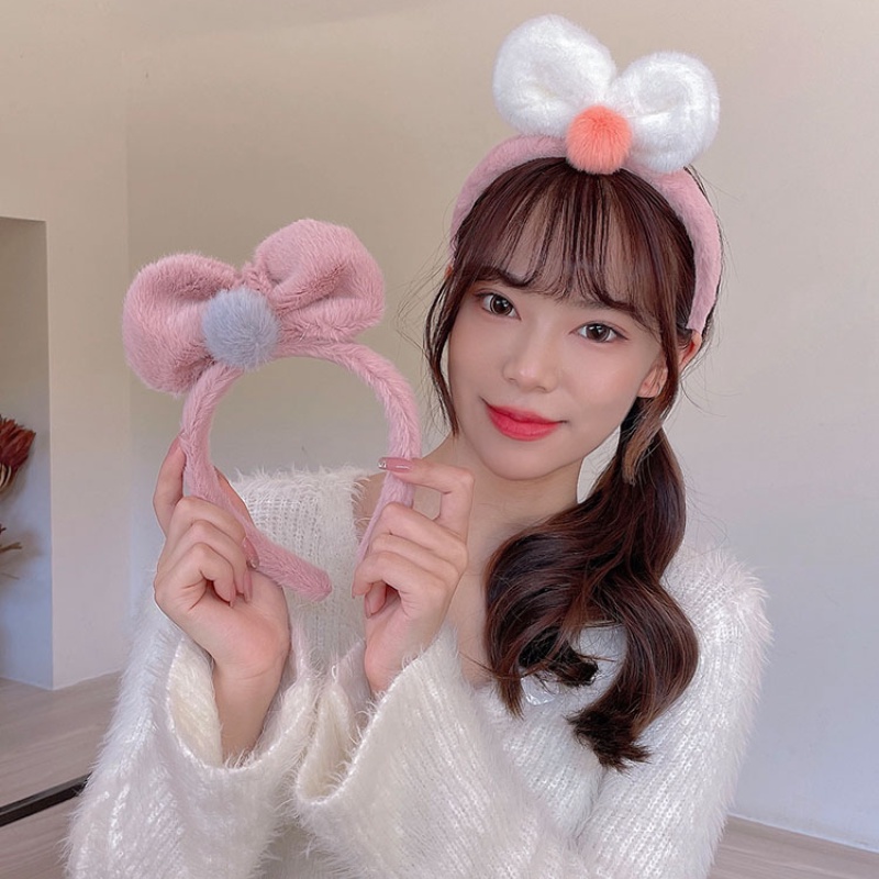 Băng đô lông nhung dễ thương phong cách Hàn Quốc rửa mặt