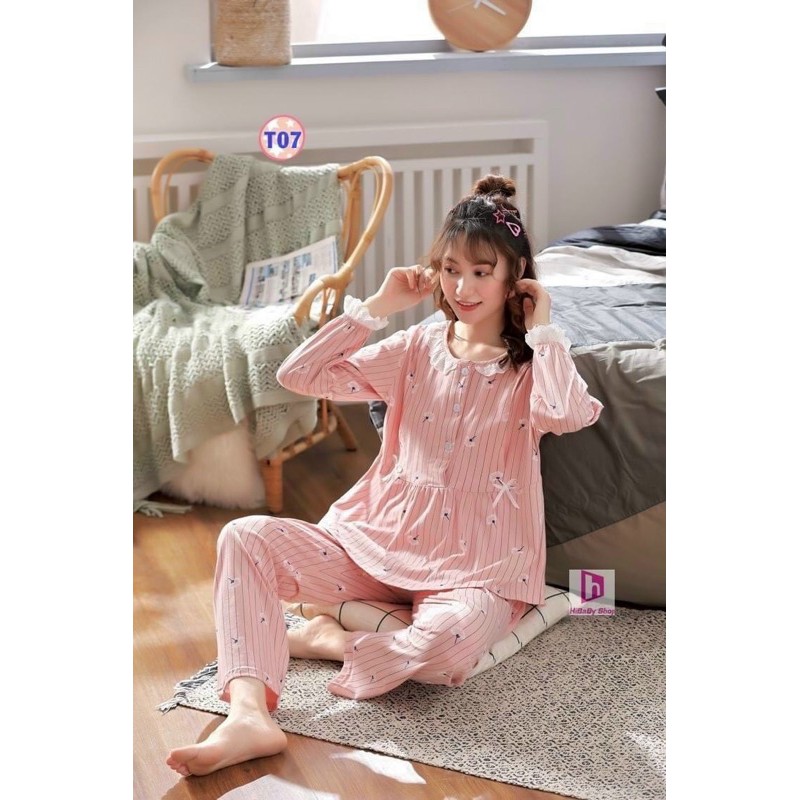 Bộ dài bầu và cho co bú họa tiết hoa