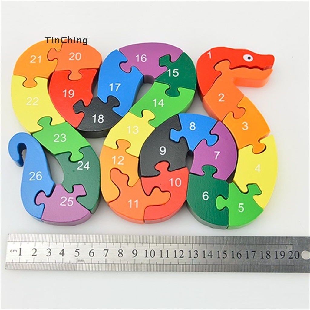 Bộ Đồ Chơi Ghép Hình Con Rắn 26 Chữ Cái Bằng Gỗ Dành Cho Trẻ Em