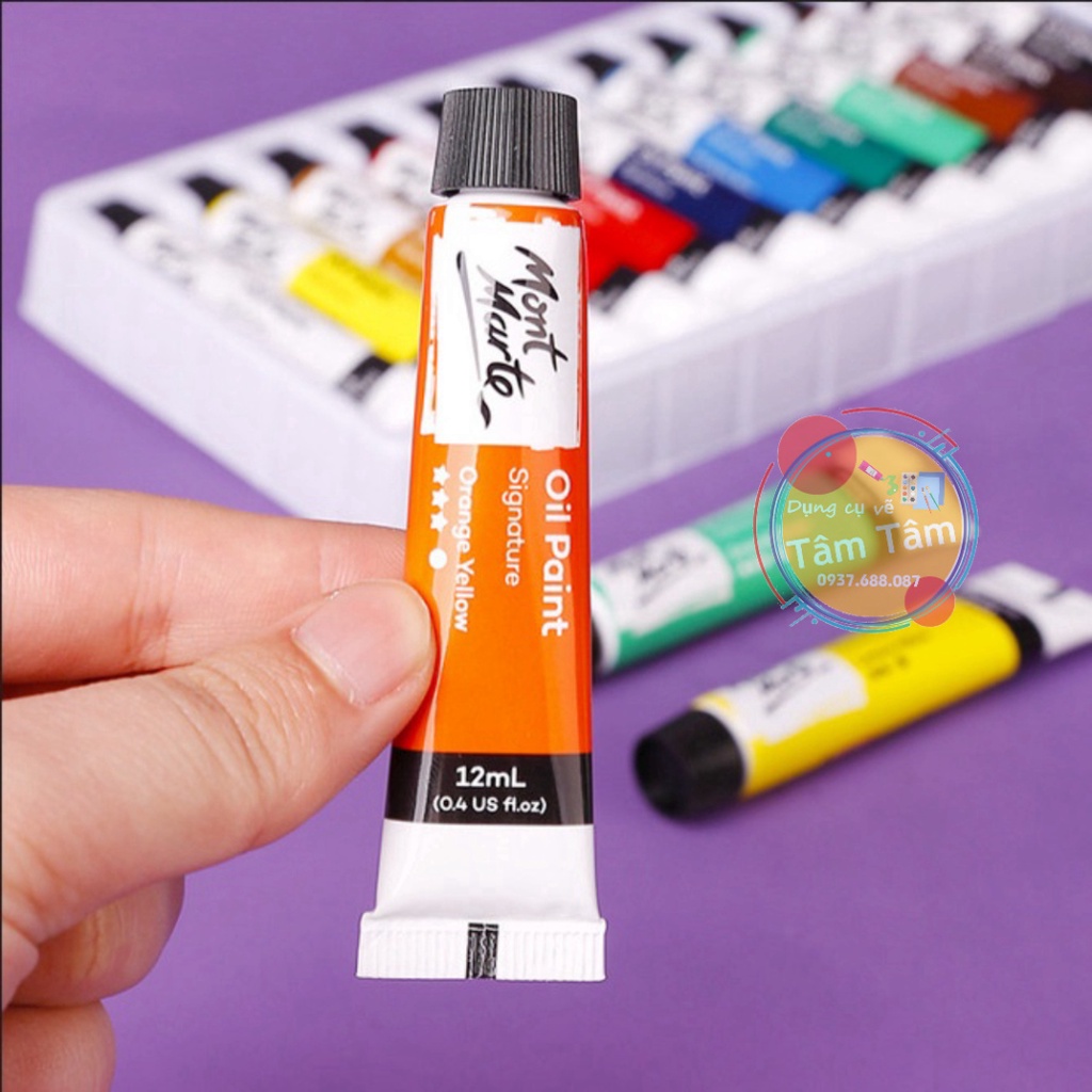 [TÂM TÂM] Bộ Sơn Dầu Mont Marte x 12ml - Oil Paints Signature