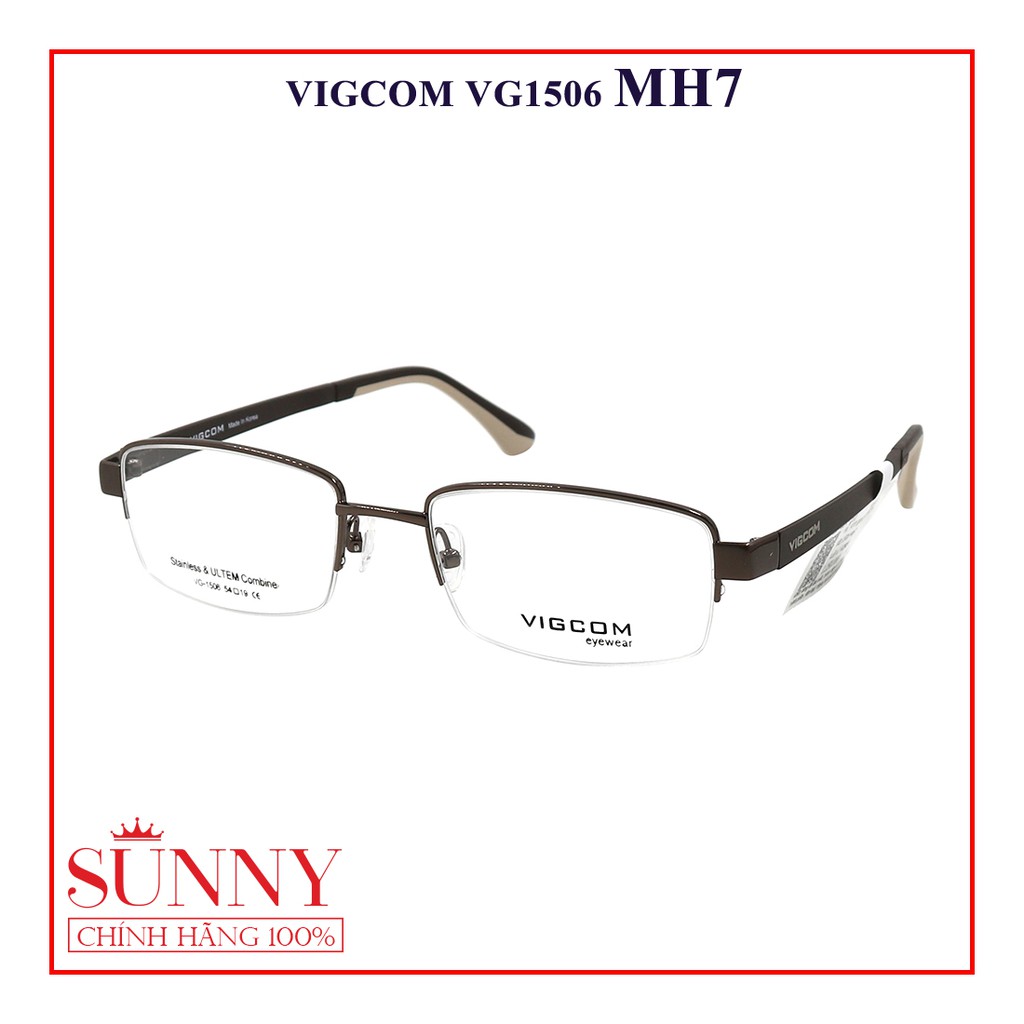 Gọng kính nam nữ thời trang Vigcom VG1506 nhiều màu chính hãng, thiết kế dễ đeo bảo vệ mắt