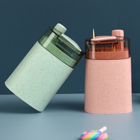 Hộp Đựng Tăm Lúa Mạch Thông Minh Có Nút Bấm Tự Động