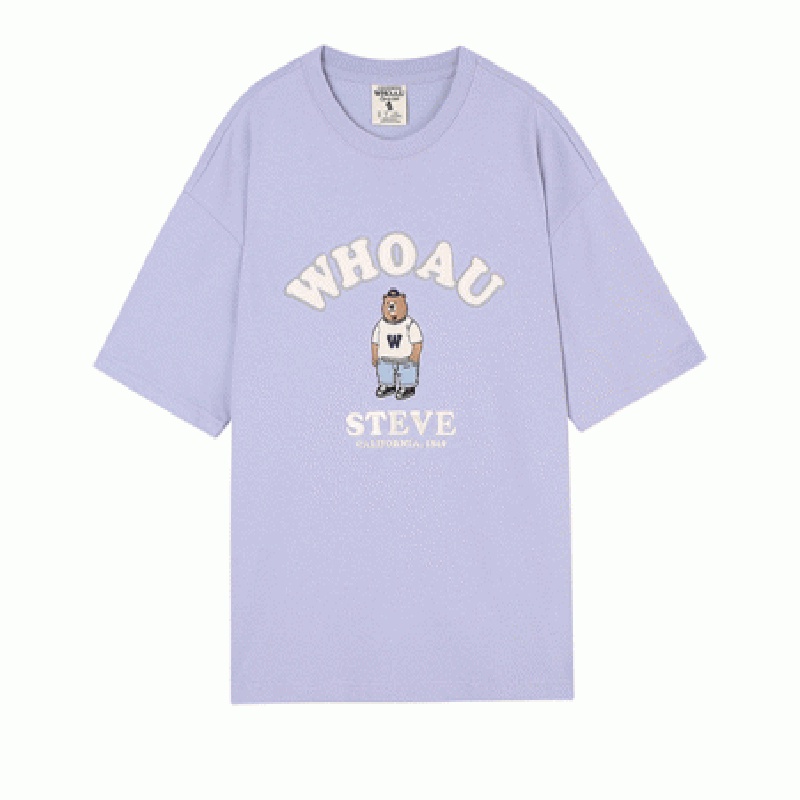 Áo Thun Tay Ngắn Cổ Tròn In Hình Gấu Dễ Thương Thời Trang Mùa Hè Cho Nam Và Nữ