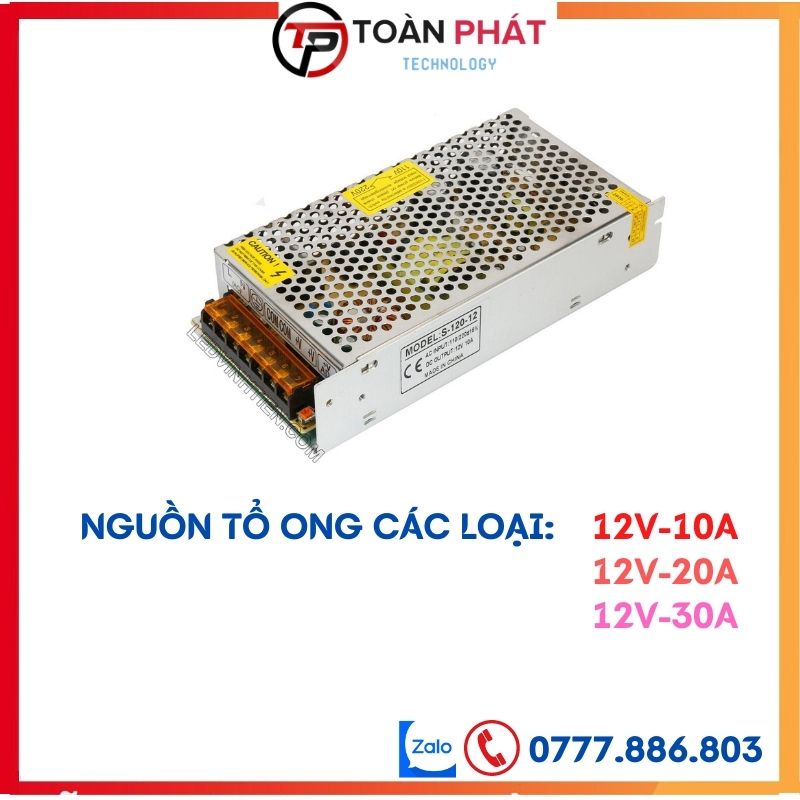 Nguồn tổ ông 12V-10A,20A,30A camera, Nguồn tổ ong cho đèn Led,Motor, Máy Bơm