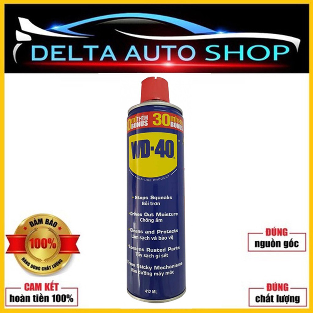 Dầu chống rỉ sét WD-40 bôi trơn chống rỉ đa năng 412ml