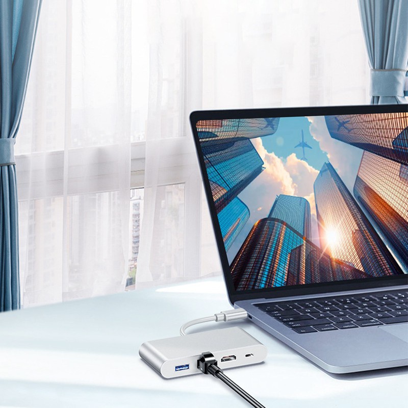 Đế Sạc Usb C 4 Trong 1 Cho Macbook Pc Laptop | BigBuy360 - bigbuy360.vn