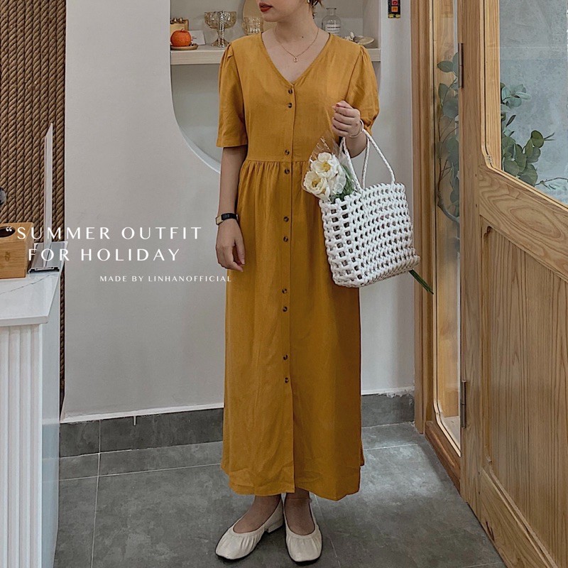 Váy thô hàn cổ V (2116) | BigBuy360 - bigbuy360.vn