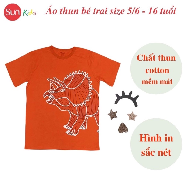 Áo thun bé trai xuất xịn, áo phông cho bé trai, chất cotton, size 5,6-16 tuổi, - SUNKIDS1