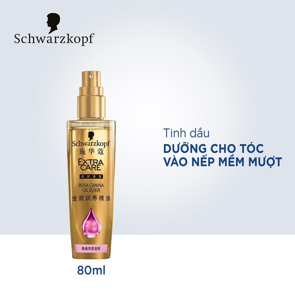 [Mã BMBAU50 giảm 7% đơn 150K] Tinh dầu nuôi dưỡng cho tóc vào nếp mềm mượt Schwarzkopf Extra Rosa Canina Oil Elixir 80ml