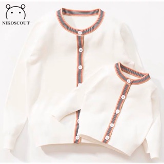 [Hàng đẹp] Áo len cardigan 2020 viền tứ sắc (order 10-15 ngày) ảnh thật áo đôi áo gia đình mẹ và bé