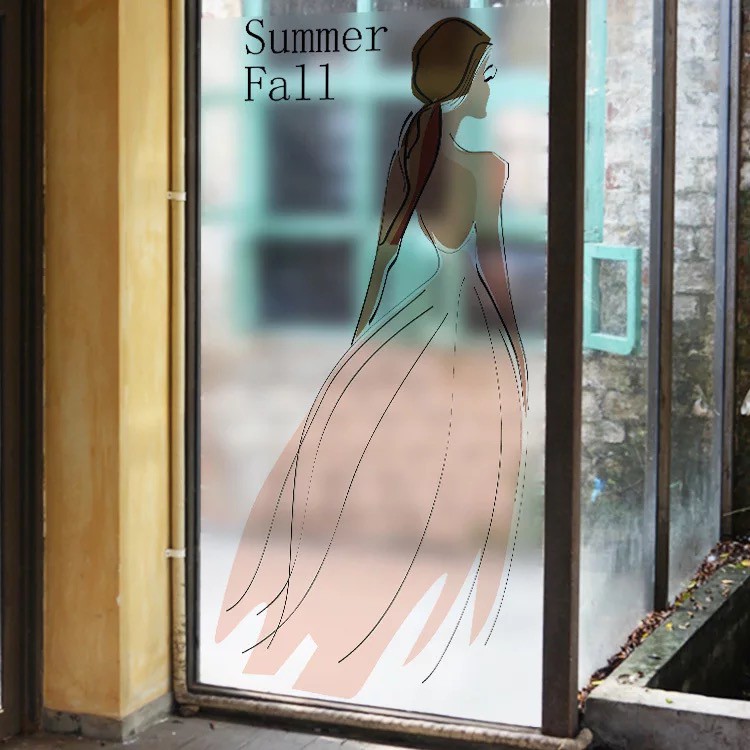 Decal trang trí kính cao cấp mẫu Phía sau Cô Gái (60cm x 116cm)