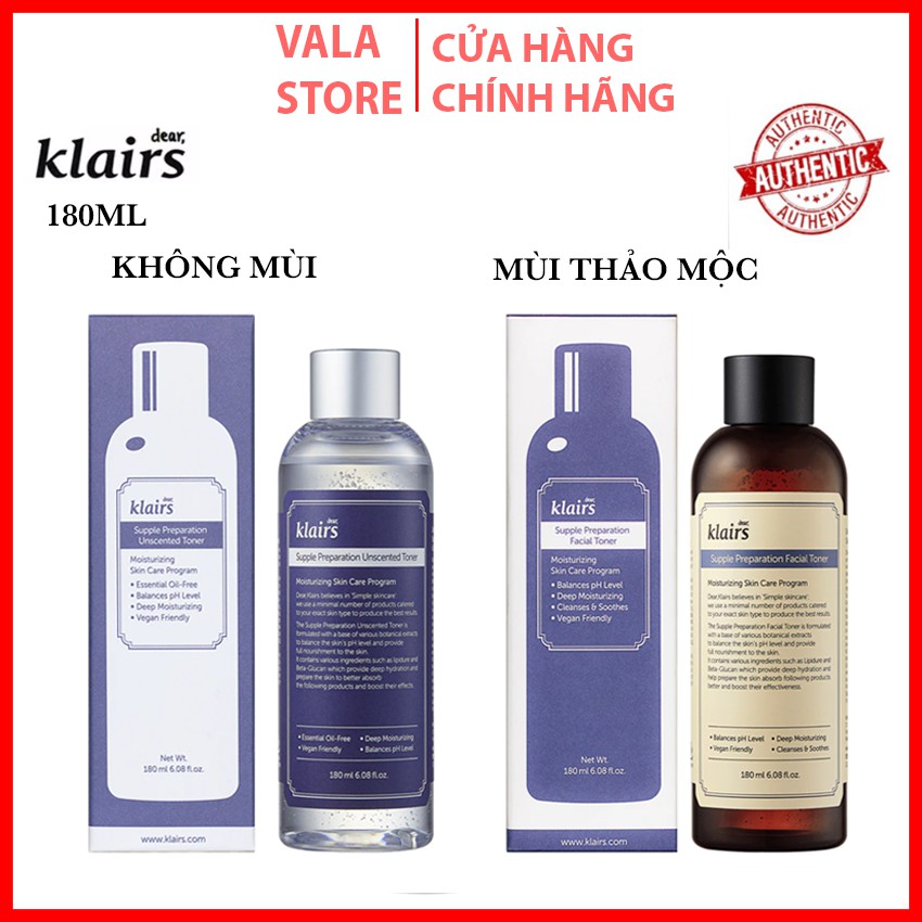 [Chính Hãng] Nước Hoa Hồng Klairs Dưỡng Ẩm, Làm Dịu Da, Cho Da Nhạy Cảm Klairs Supple Preparation Toner 180ml