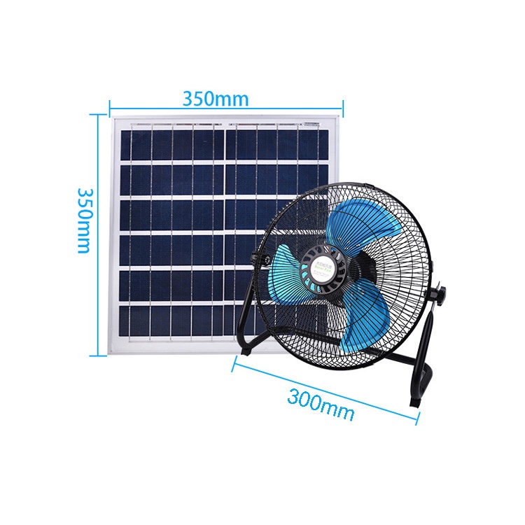 Quạt tích điện năng lượng mặt trời Solar Fan, quạt sàn SIÊU MÁT 12000mAh, kèm tấm pin NLMT 12W