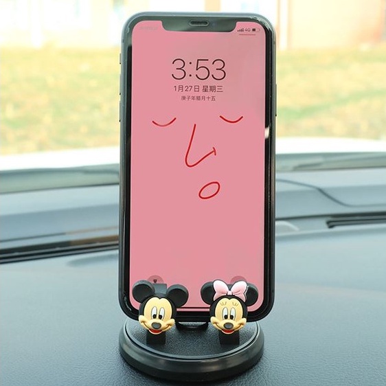 Giá Đỡ Điện Thoại Trên Xe Hơi Xoay Độ Hình Hello Kitty