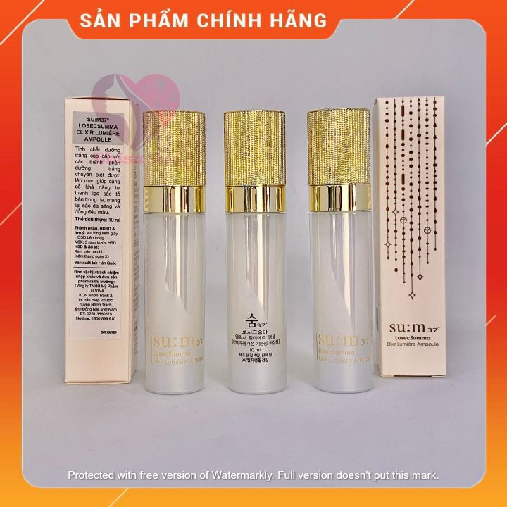 Chai tinh chất dưỡng Su:m37 losec Summa Elixir Lumiere Ampoule 10ml_𝗘𝗯𝗶𝘀𝘂 𝗰𝗼𝘀𝗺𝗲𝘁𝗶𝗰𝘀