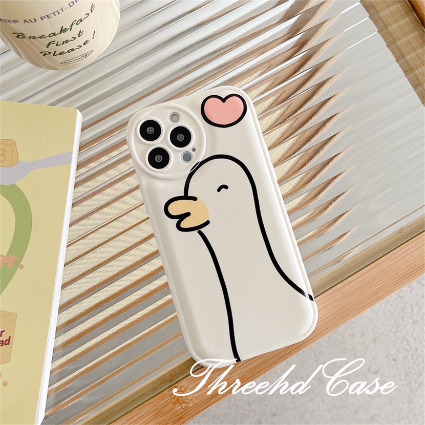 Ốp Điện Thoại TPU Đệm Khí Chống Rơi In Hình Vịt Hoạt Hình Cho iPhone 14 13 12 11 Pro Max SE 2020 X Xr Xs Max 8 7 6 6s Plus