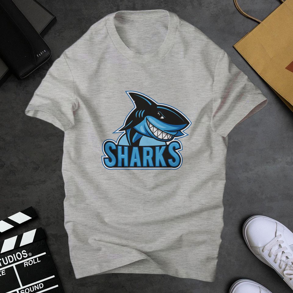 Áo Phông Nam Nữ Shark In Hình Cá Mập kỹ thuật số sắc nét ,chất vải cotton dày dặn co giãn tốt | ur sport