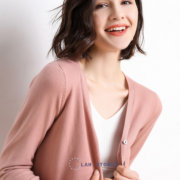 Áo khoác cardigan len nữ basic Thu Đông 2020 LAH STORE (Hàng Loại 1)