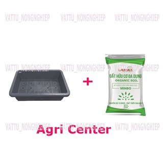 Bộ 1 Khay Trồng Rau Và 1 Túi Đất Hữu Cơ ORGANIC SOIL (20dm3) Giúp Trồng Rau Sạch Và An Toàn