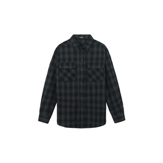 Áo Sơ Mi Flannel Màu Đen Sọc Tím