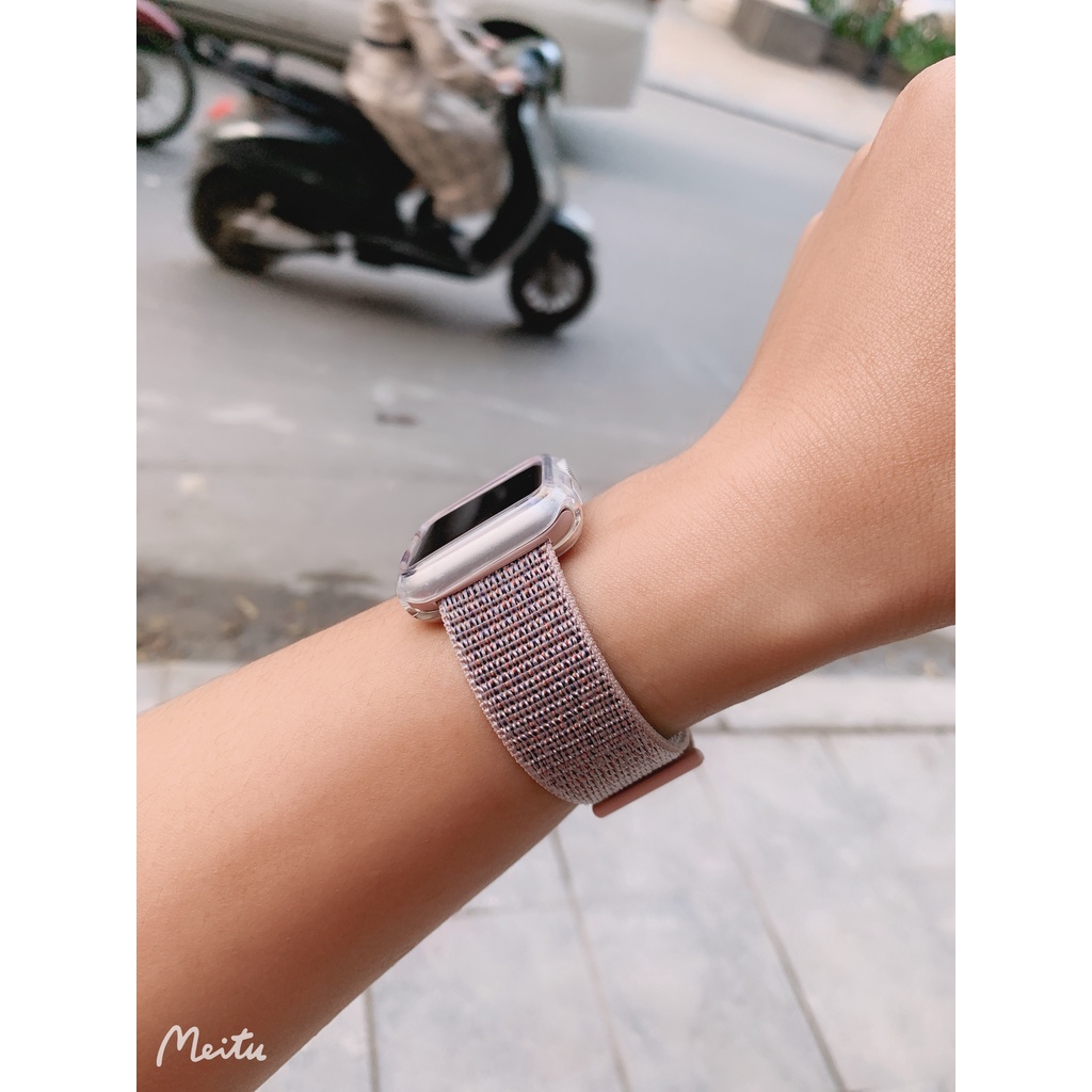 Dây Vải Dán Sợi Nylon Cho Apple Watch series 1/2/3/4/5/6/se 38mm 40mm 42mm 44mm